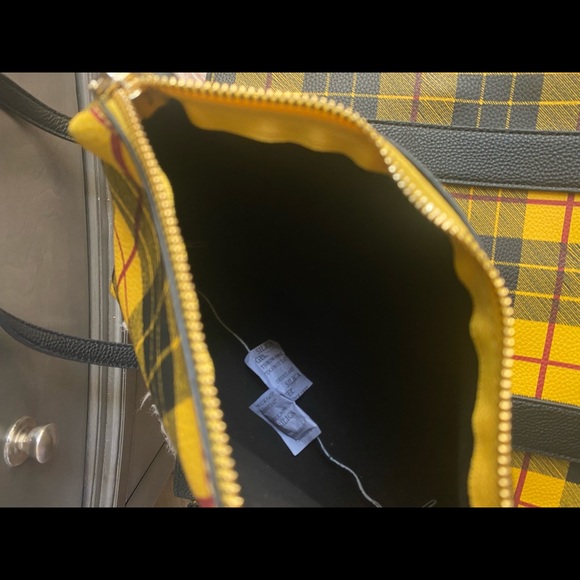 Steve Madden Tote - Cher Clueless Vibes Yellow Plaid Crossbody with Makeup bag! - Picture 7 of 9
